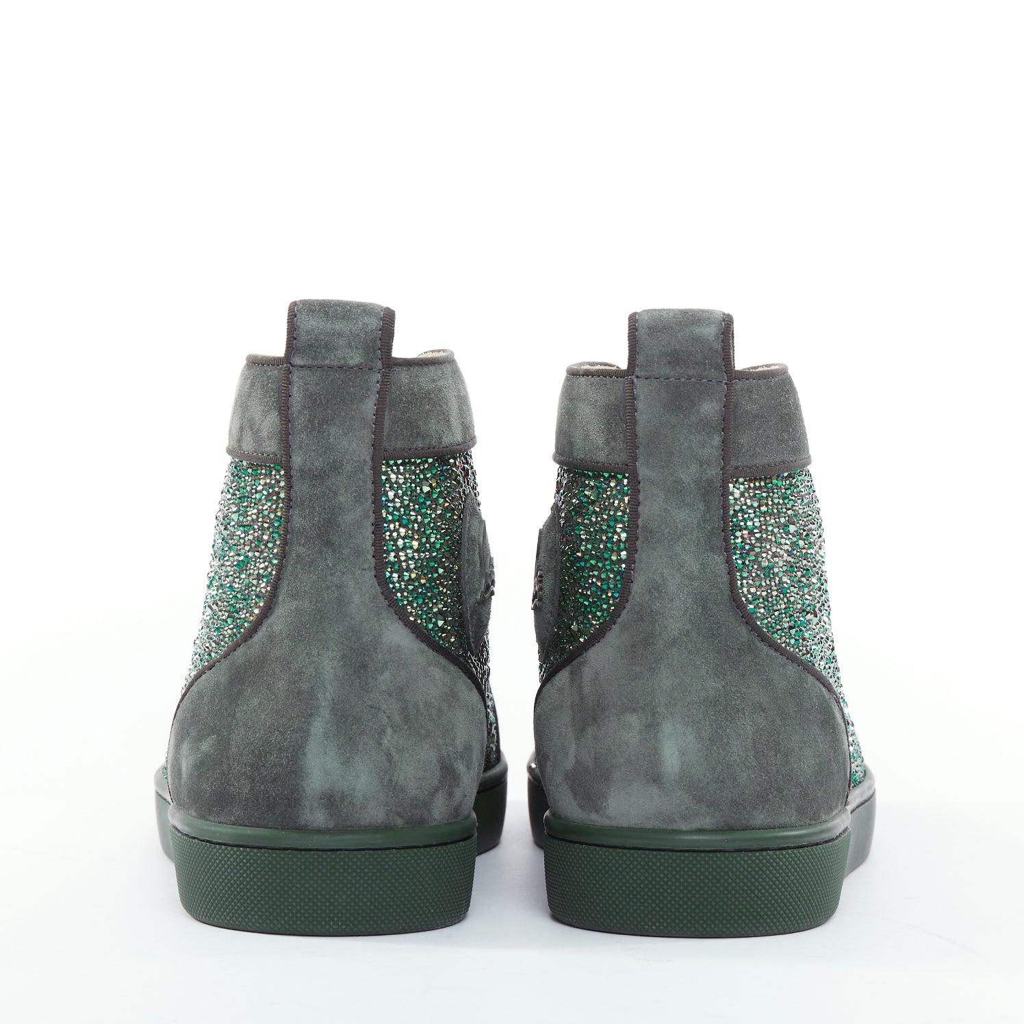 Men's CHRISTIAN LOUBOUTIN Louis Orlato Tsar Strass crystals suede high top sneaker For Sale
