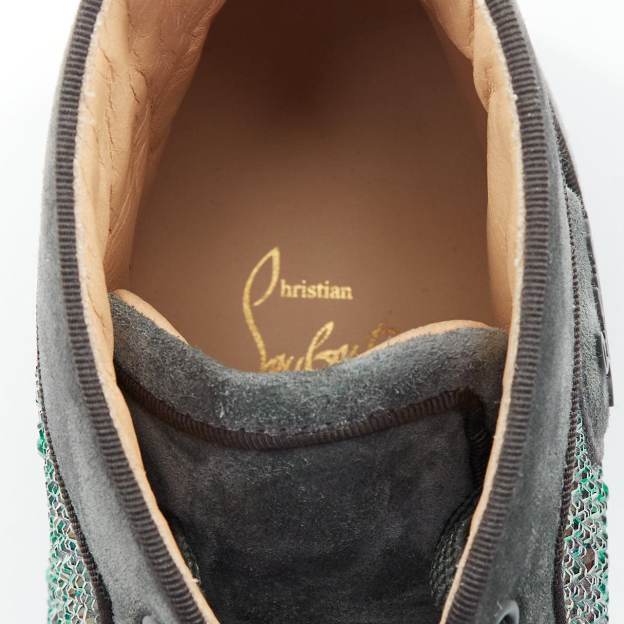 CHRISTIAN LOUBOUTIN Louis Orlato Tsar Strass crystals suede high top sneaker For Sale 4
