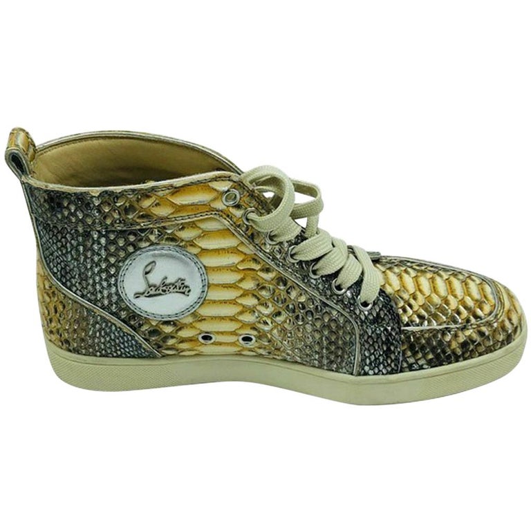 Christian Louboutin Louis Python Leather High Top Trainers/Sneakers - Size  40 For Sale at 1stDibs | louboutin python sneakers