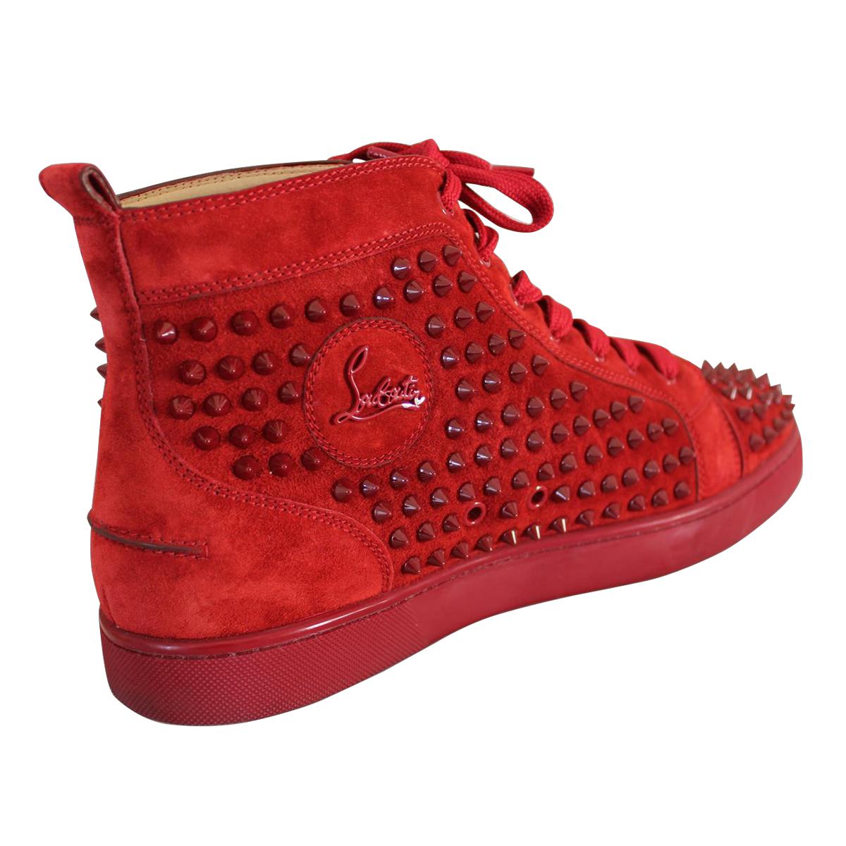 Crazy and super Louboutin's men sneakers
Suede
Red color
Decorated with a covering of tonal signature spikes 
Laced
Original price € 1200
Worldwide express shipping included in the price !