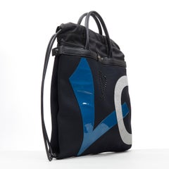 CHRISTIAN LOUBOUTIN Love patchwork heart studded drawstring backpack tote bag