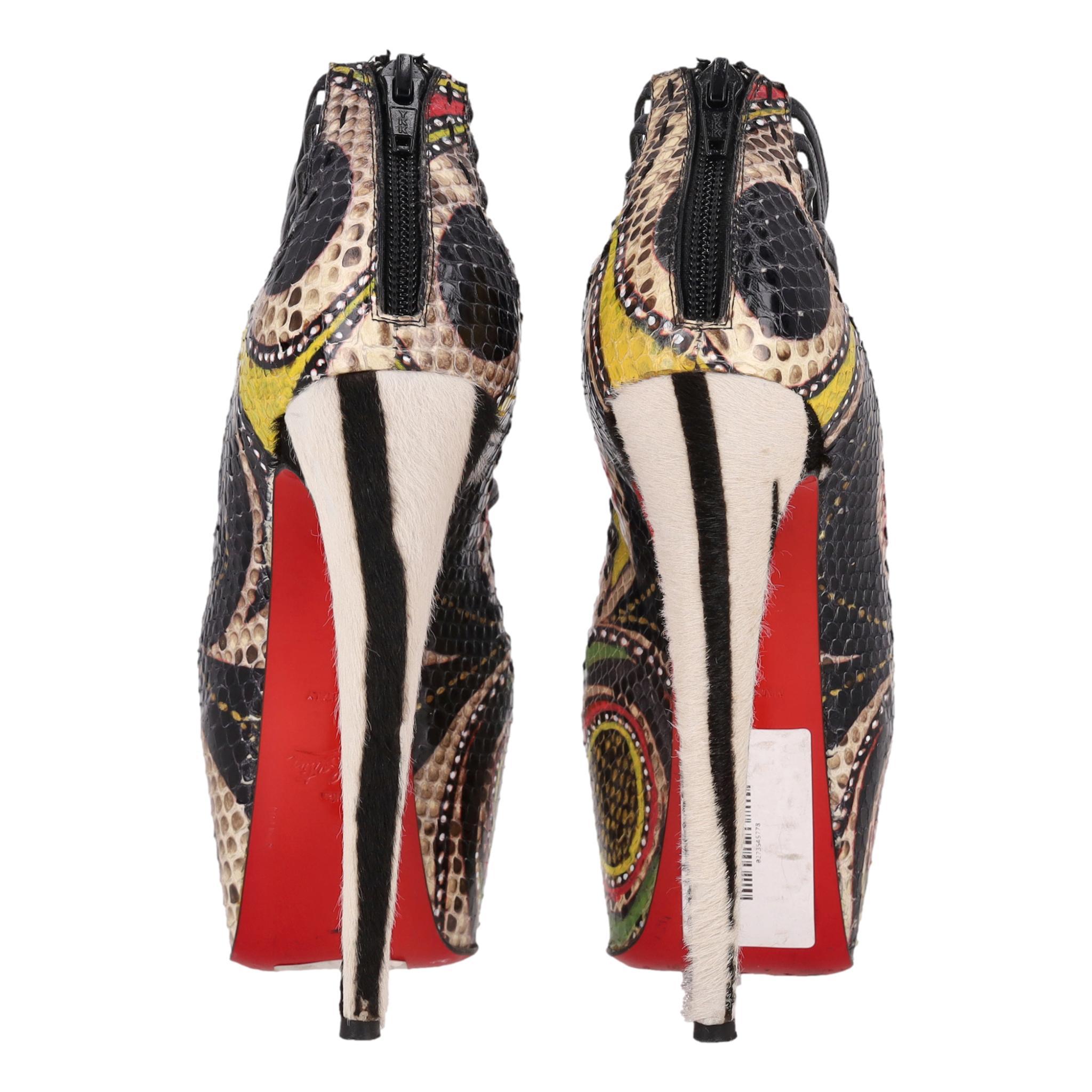 Christian Louboutin Ltd Edition Python Haut & Pony Haar Zoulou Heels im Zustand „Hervorragend“ im Angebot in London, GB