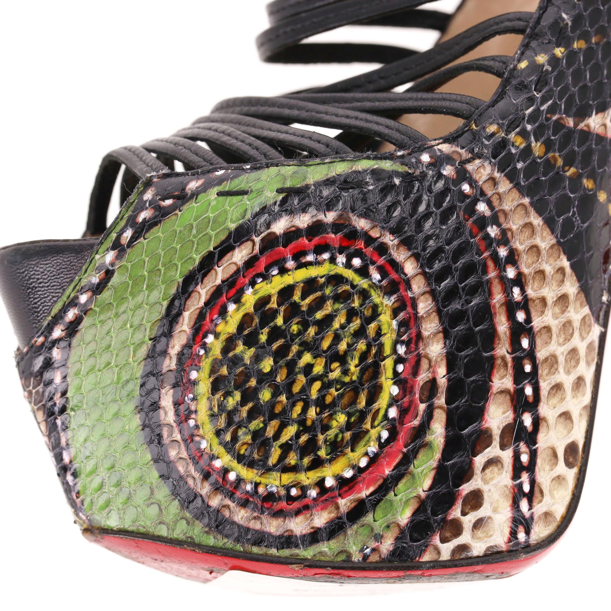 Christian Louboutin Ltd Edition Python Haut & Pony Haar Zoulou Heels im Angebot 1