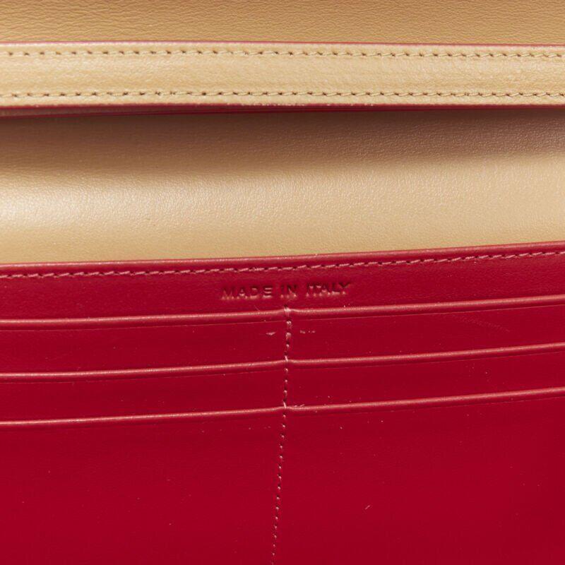 CHRISTIAN LOUBOUTIN Macaron tan brown gold spike stud wristlet long wallet For Sale 3