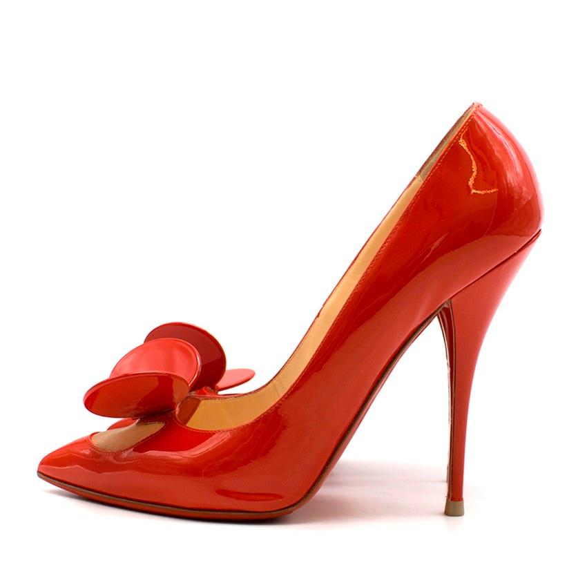 Red Christian Louboutin Madame Mouse patent-leather pumps 40