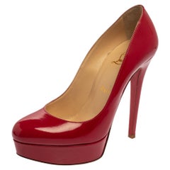 Christian Louboutin Magenta Patent Leather Bianca Platform Pumps Size 37.5