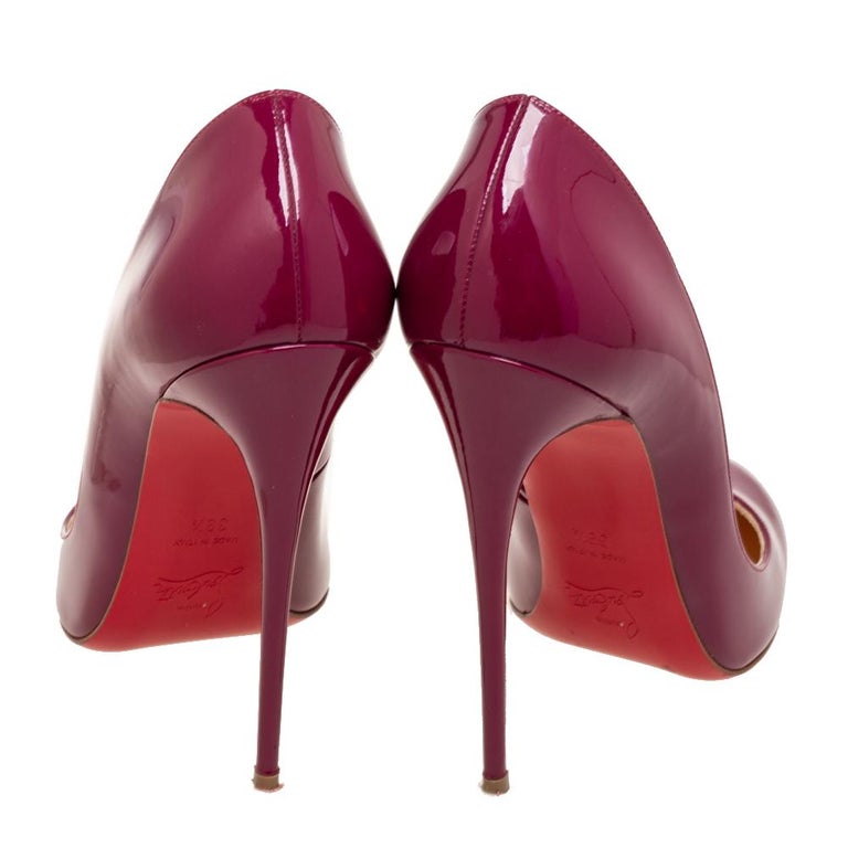 Christian Louboutin Magenta Patent Leather Fifi Pumps Size 39.5 For