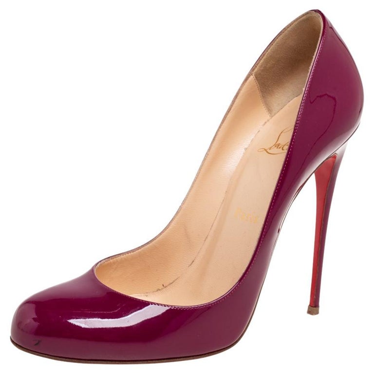Christian Louboutin Magenta Patent Leather Fifi Pumps Size 39.5 For