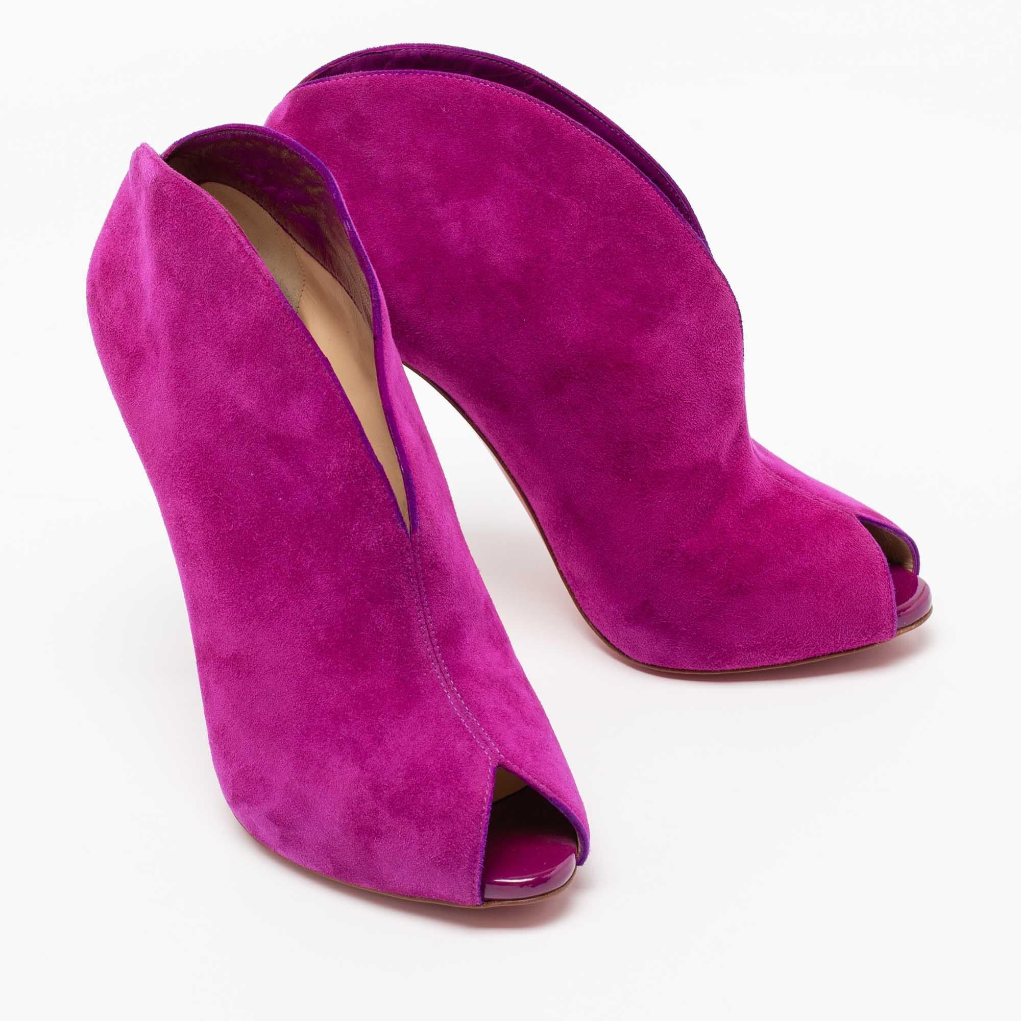 Christian Louboutin Magenta Suede Chester Fille Ankle Booties Size 41 1