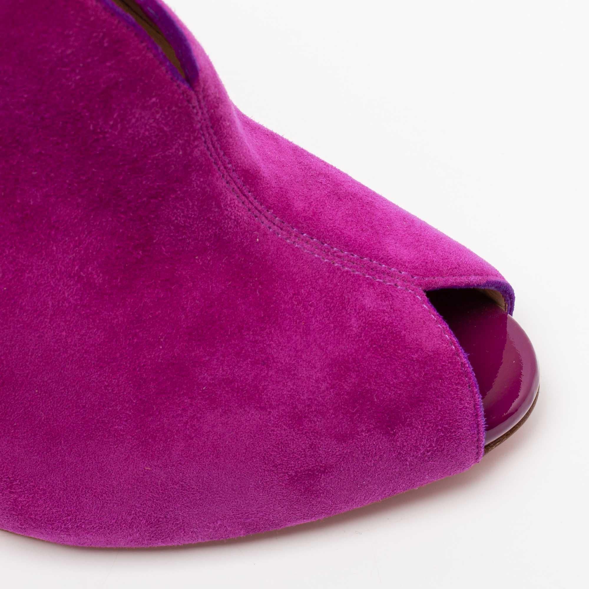 Christian Louboutin Magenta Suede Chester Fille Ankle Booties Size 41 2