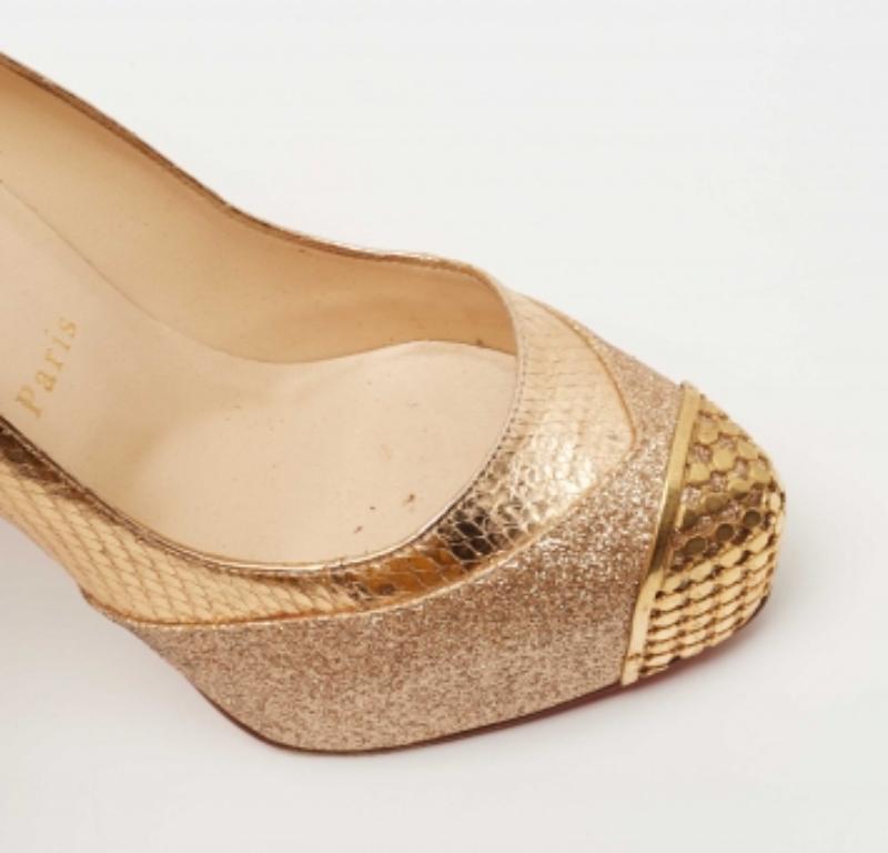 Christian Louboutin Maggi & Maggi Maggi en cuir et paillettes Taille 36.5 en vente 2