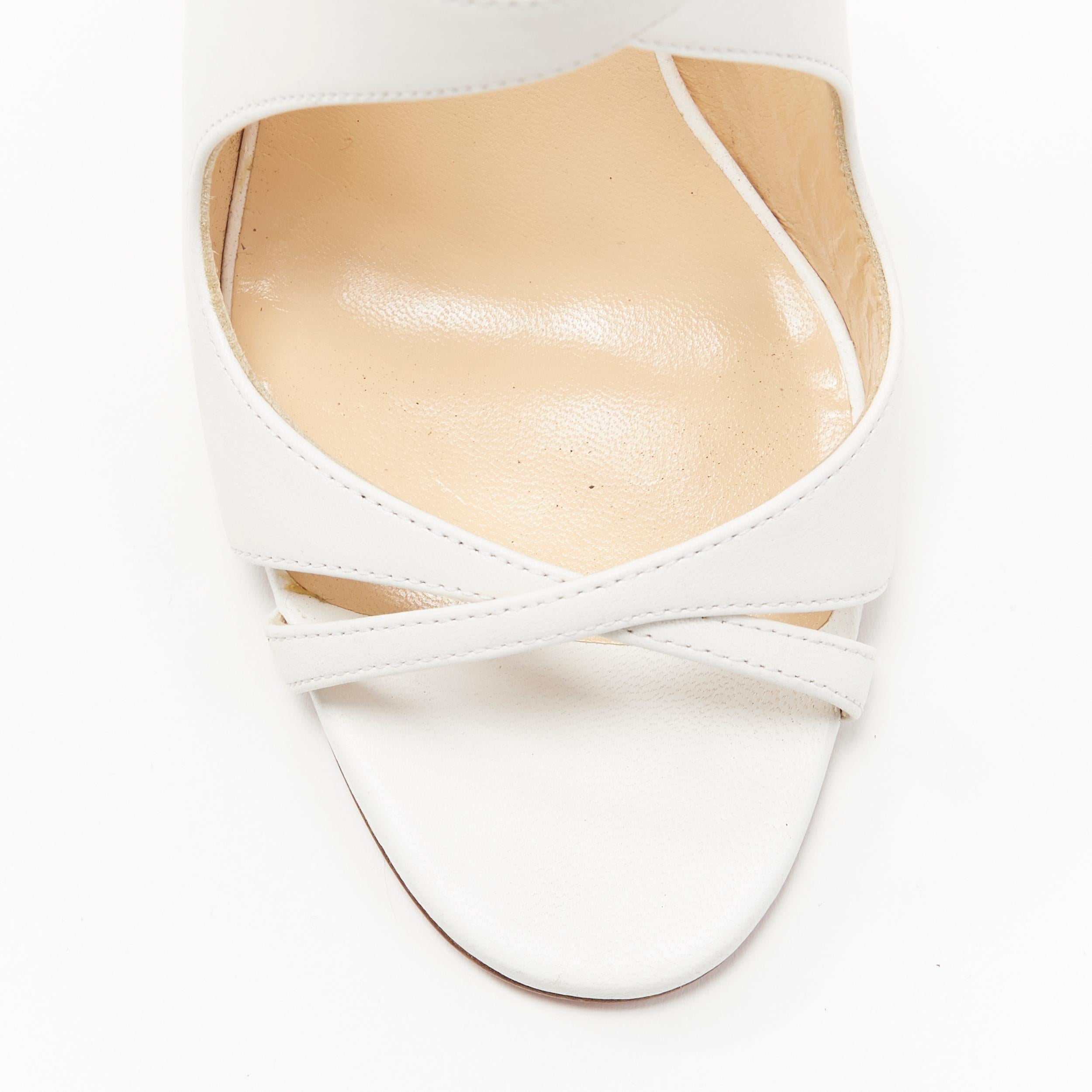CHRISTIAN LOUBOUTIN Malefissima 100 sandalias blancas de tiras cruzadas tacón EU38 2