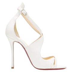 CHRISTIAN LOUBOUTIN Malefissima 100 sandalias blancas de tiras cruzadas tacón EU38