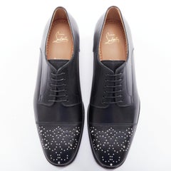 CHRISTIAN LOUBOUTIN Maltese black silver stud embellished lace up derby EU43