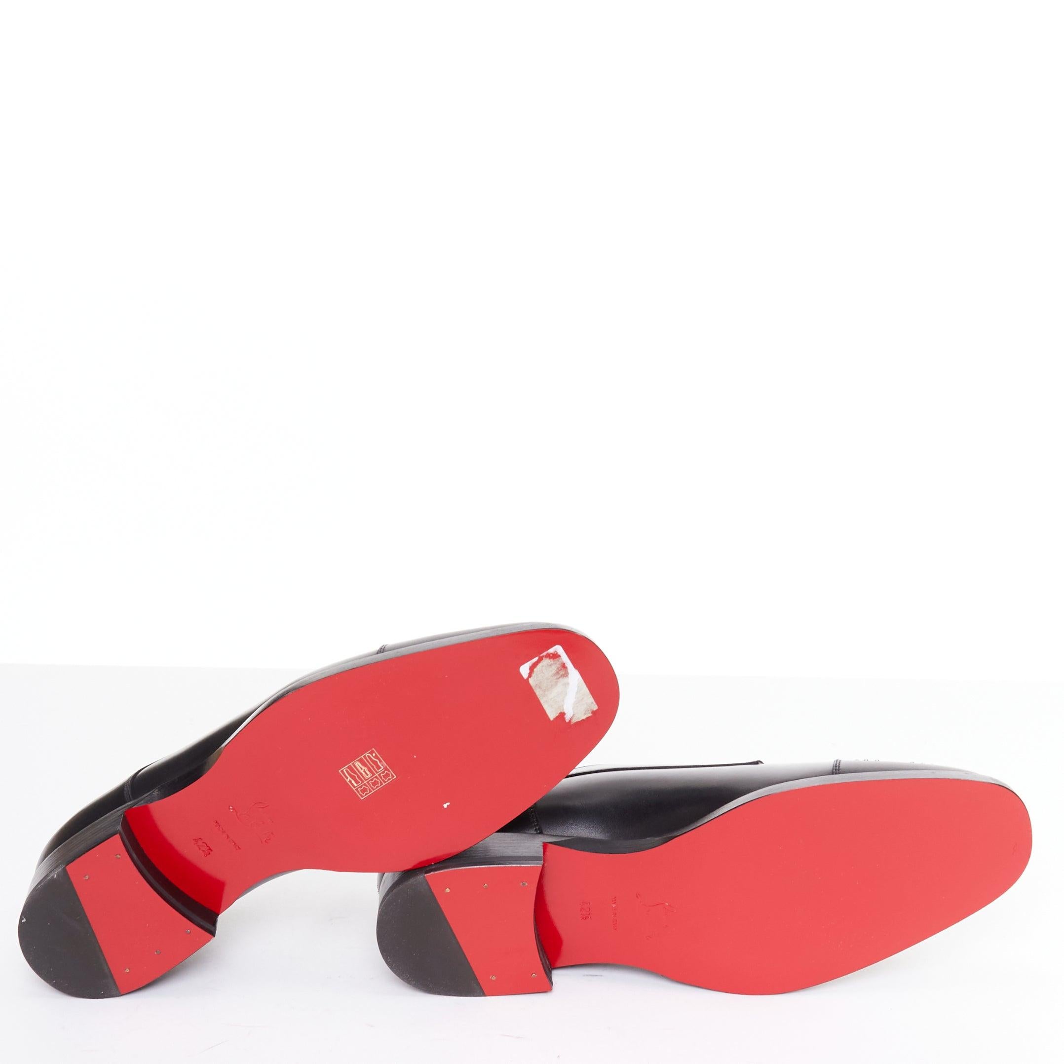 CHRISTIAN LOUBOUTIN Maltés negro plata tachuela puntera encaje derby brogue EU42.5 en venta 6