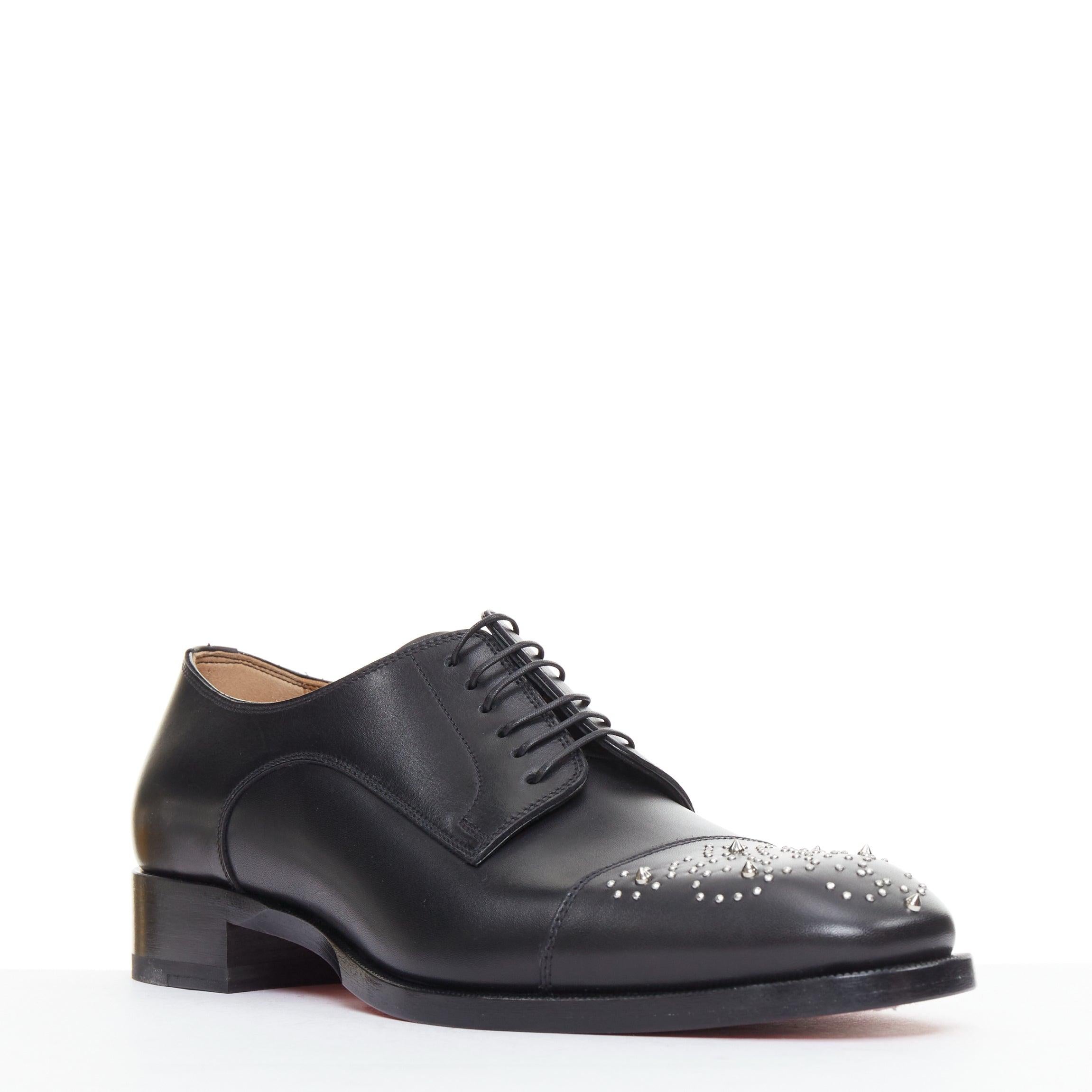 CHRISTIAN LOUBOUTIN Maltés negro plata tachuela puntera encaje derby brogue EU42.5 Negro en venta