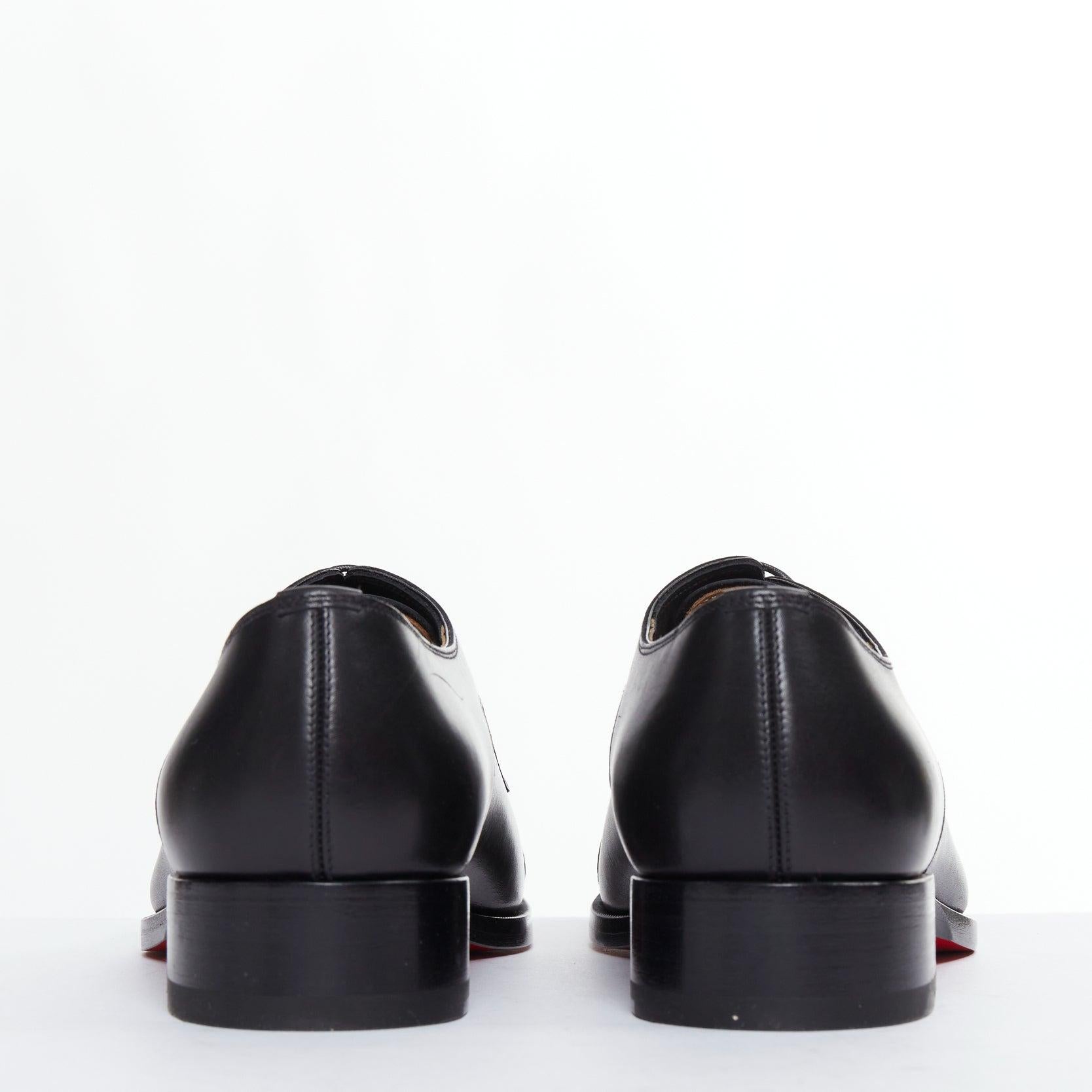 De los hombres CHRISTIAN LOUBOUTIN Maltés negro plata tachuela puntera encaje derby brogue EU42.5 en venta
