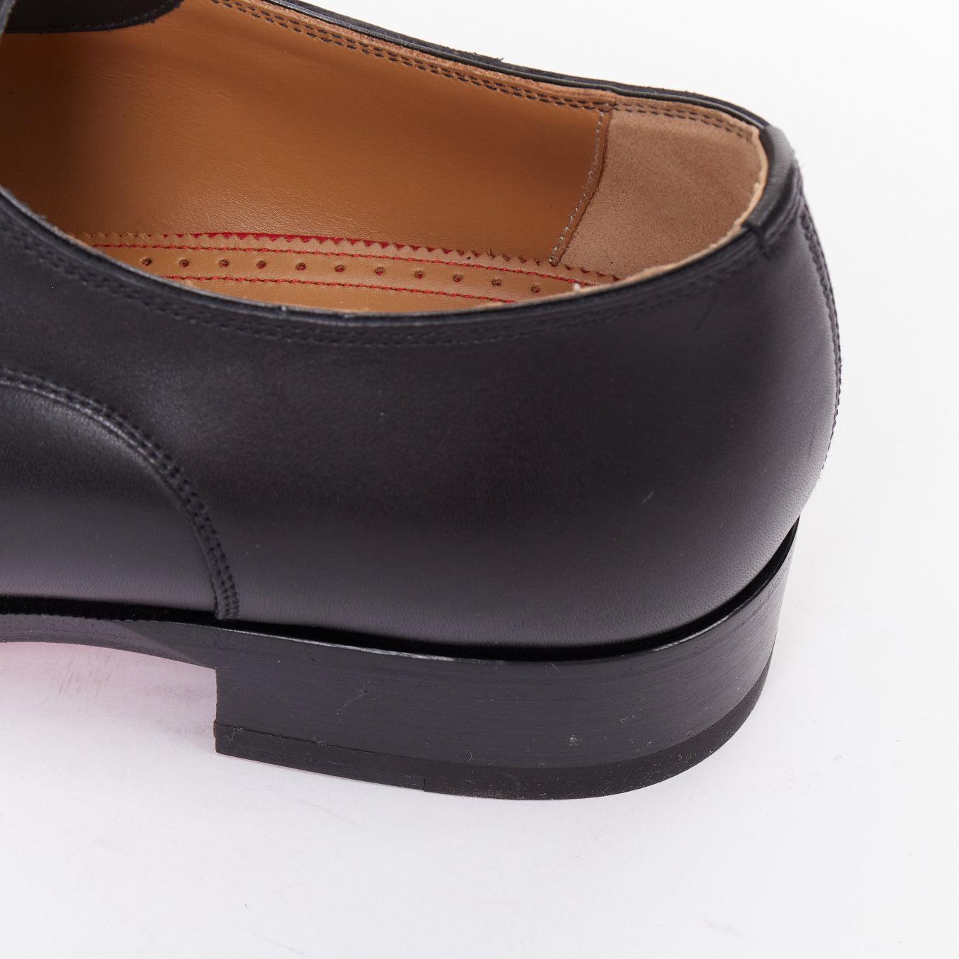CHRISTIAN LOUBOUTIN Maltés negro plata tachuela puntera encaje derby brogue EU42.5 en venta 3