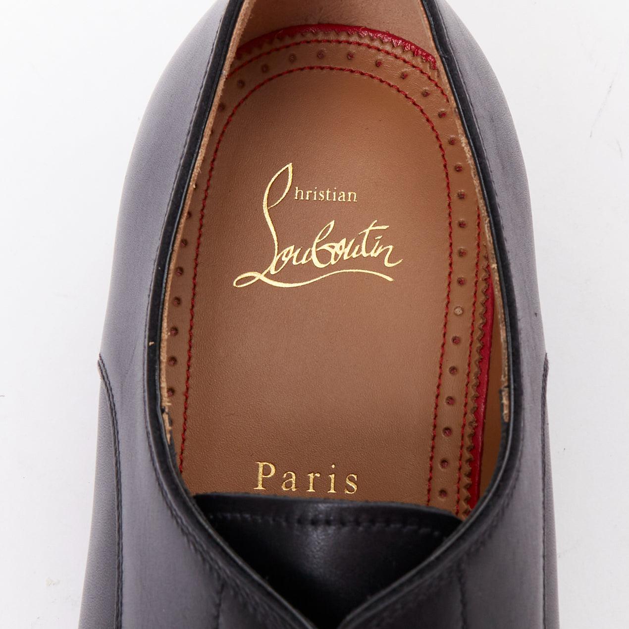 CHRISTIAN LOUBOUTIN Maltés negro plata tachuela puntera encaje derby brogue EU42.5 en venta 4