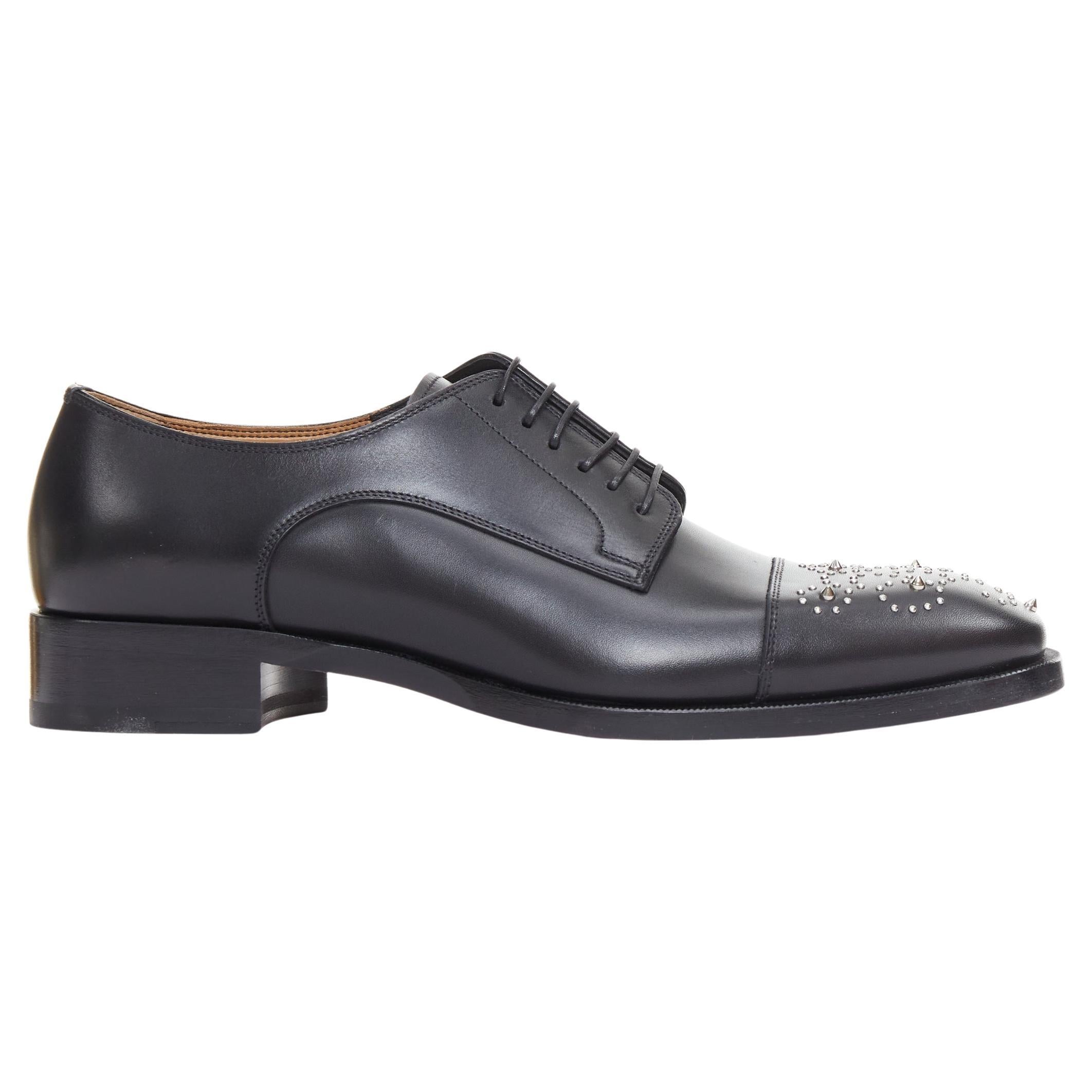CHRISTIAN LOUBOUTIN Maltés negro plata tachuela puntera encaje derby brogue EU42.5 en venta