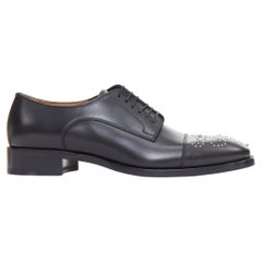 CHRISTIAN LOUBOUTIN Maltés negro plata tachuela puntera encaje derby brogue EU42.5