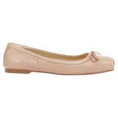 CHRISTIAN LOUBOUTIN Mamadrague nude lamb nappa square toe ballet flats EU39.5