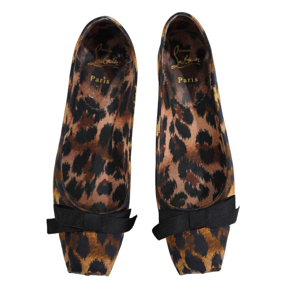 Christian Louboutin Mamaflirt 30 Brown Leopard Ballett Kitten Heels 39 Damen im Angebot