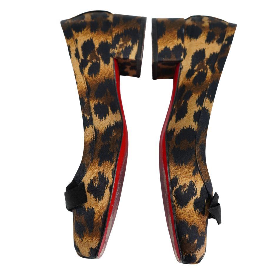 Christian Louboutin Mamaflirt 30 Brown Leopard Ballett Kitten Heels 39 im Angebot 1