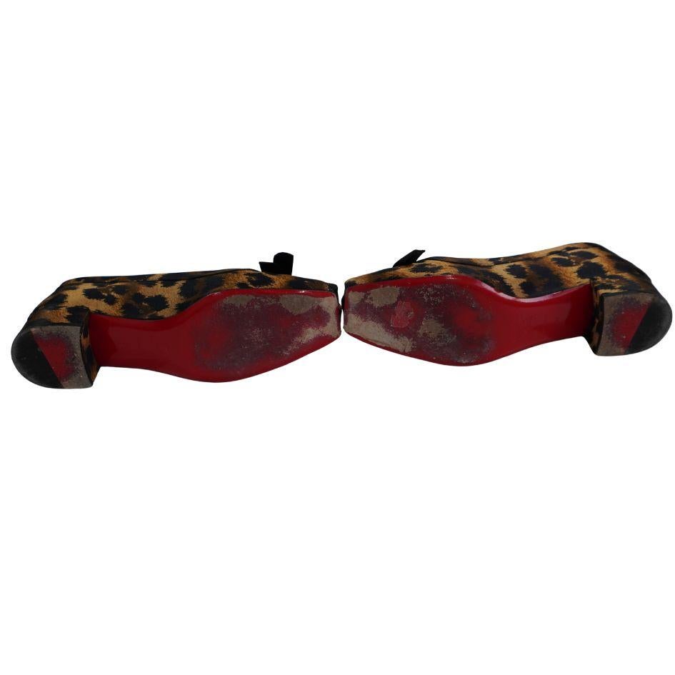 Christian Louboutin Mamaflirt 30 Brown Leopard Ballett Kitten Heels 39 im Angebot 2