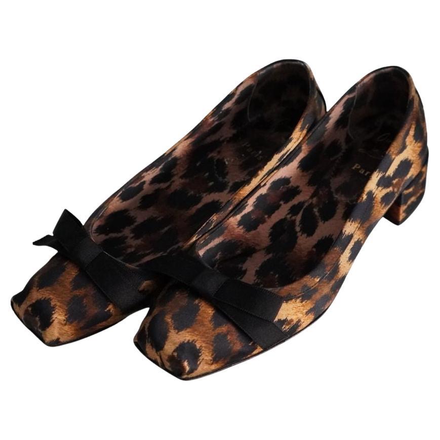 Christian Louboutin Mamaflirt 30 Brown Leopard Ballett Kitten Heels 39 im Angebot