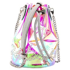 Christian Louboutin Marie Jane Bucket Bag Spiked Holographic PVC