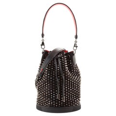 Christian Louboutin Marie Jane Bucket Bag Studded Satin and Leather