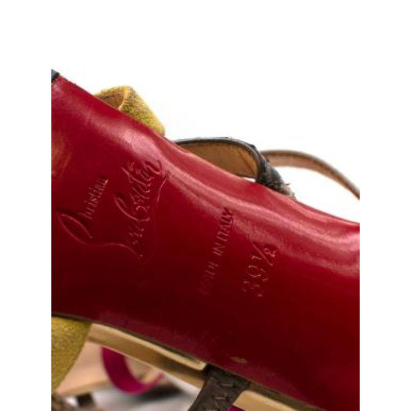 Christian Louboutin Mariniere 100 Multicoloured Python Sandals For Sale 3