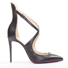 CHRISTIAN LOUBOUTIN Marlenarock 100 cross cross ankle strap pumps EU37.5