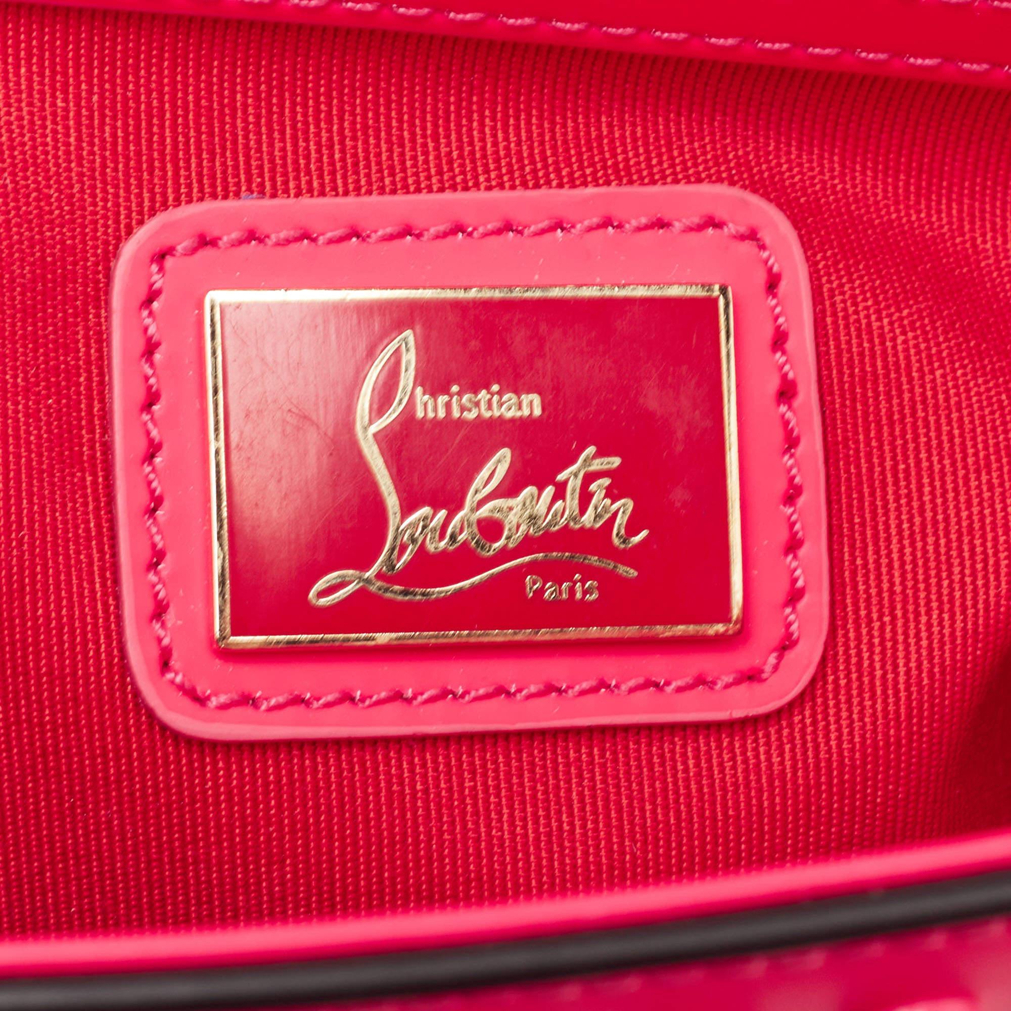 Christian Louboutin Matte and Patent Leather Sweet Charity Shoulder Bag For Sale 4