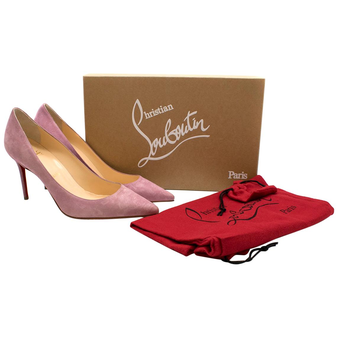 Christian Louboutin Mauve Suede Decoullete 85mm Pumps 37