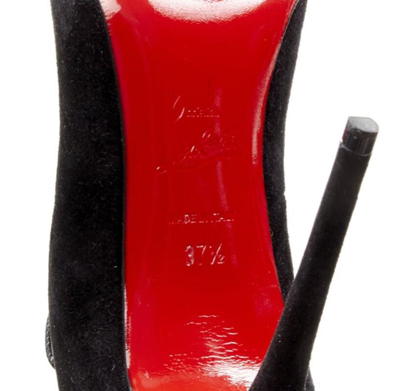 CHRISTIAN LOUBOUTIN Megavamp 120 black suede laced ankle peep heel EU37.5 For Sale 5