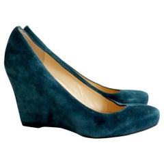 Christian Louboutin Melissa Teal Suede Wedge Pumps Heels Christian Louboutin Melissa Teal Suede Wedge Pumps Heels