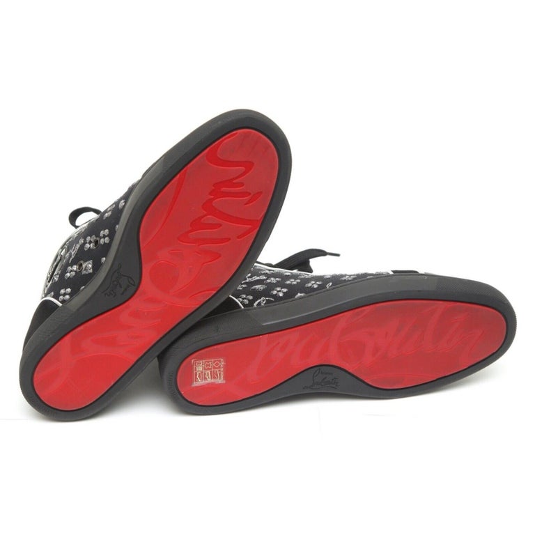 Christian Louboutin Louis Spike Men's Flat 10 Black Suede Red Bottoms  Red  bottoms for men, Louis vuitton red bottoms, Red bottoms louboutin