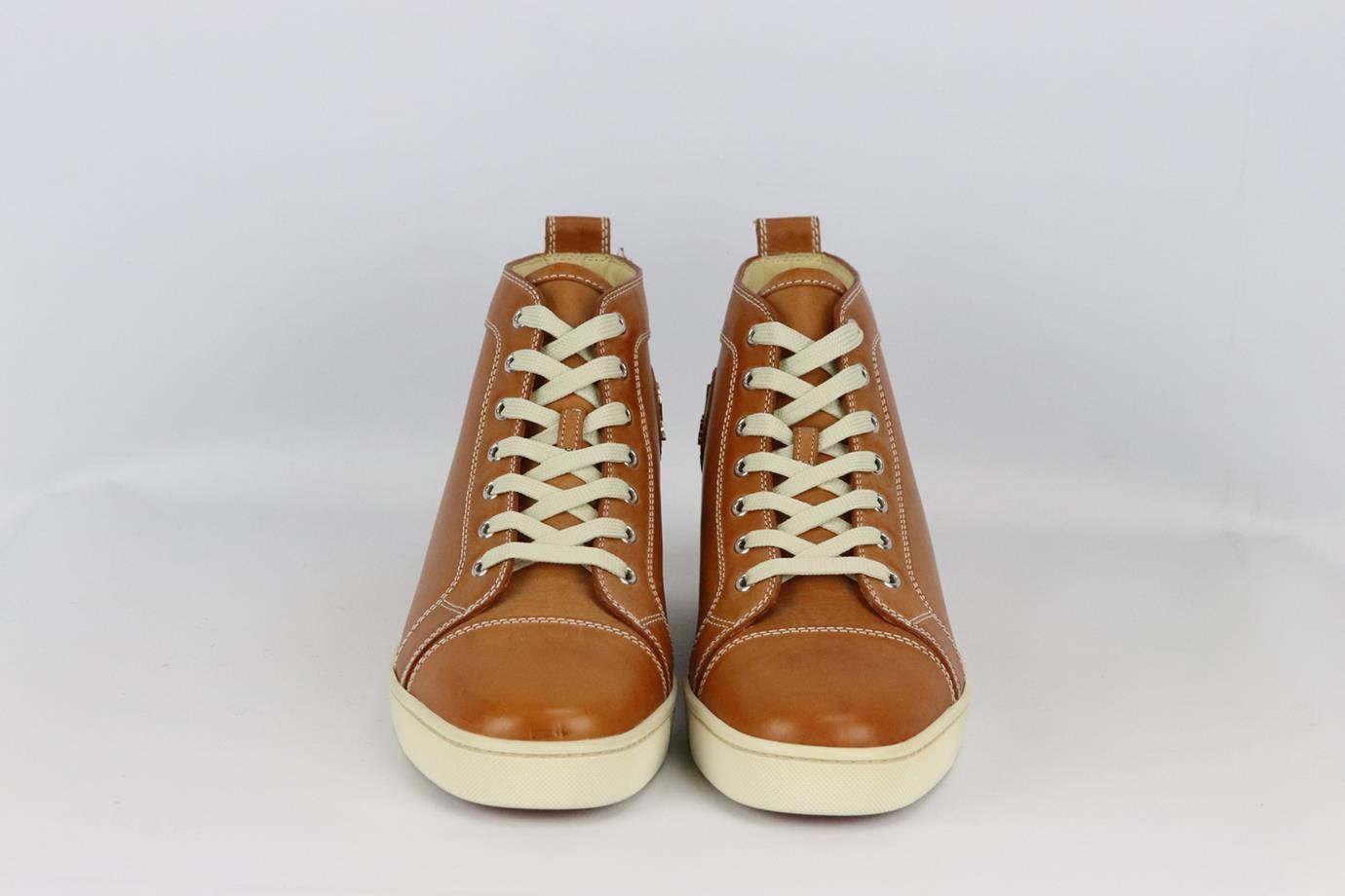 Christian Louboutin Men's Louis Leather High Top Sneakers Eu 42 Uk 8 Us 9 In Excellent Condition In London, GB