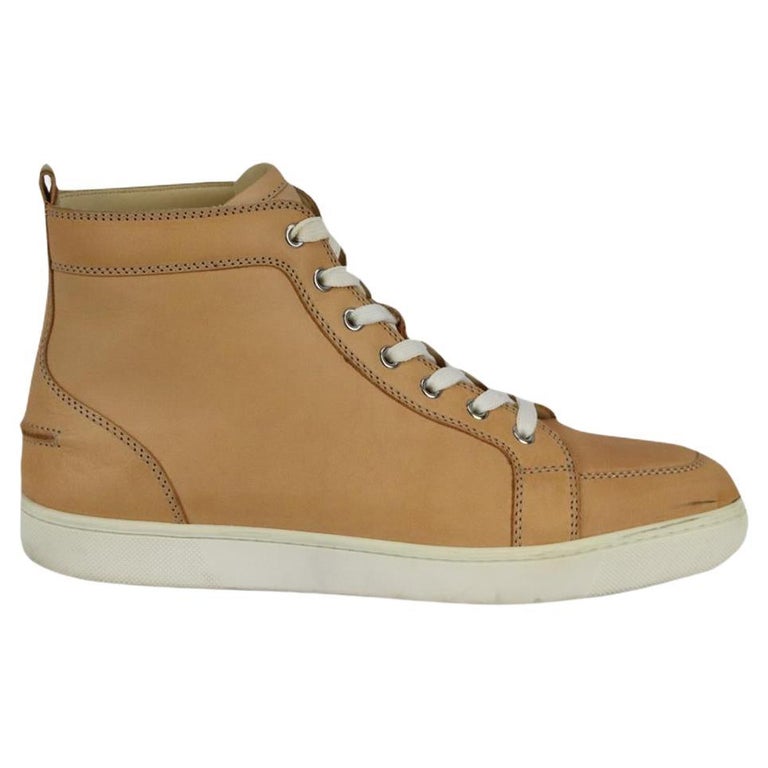 Christian Louboutin Men's Louis Leather High Top Sneakers Eu 42 Uk 8 Us 9  For Sale at 1stDibs