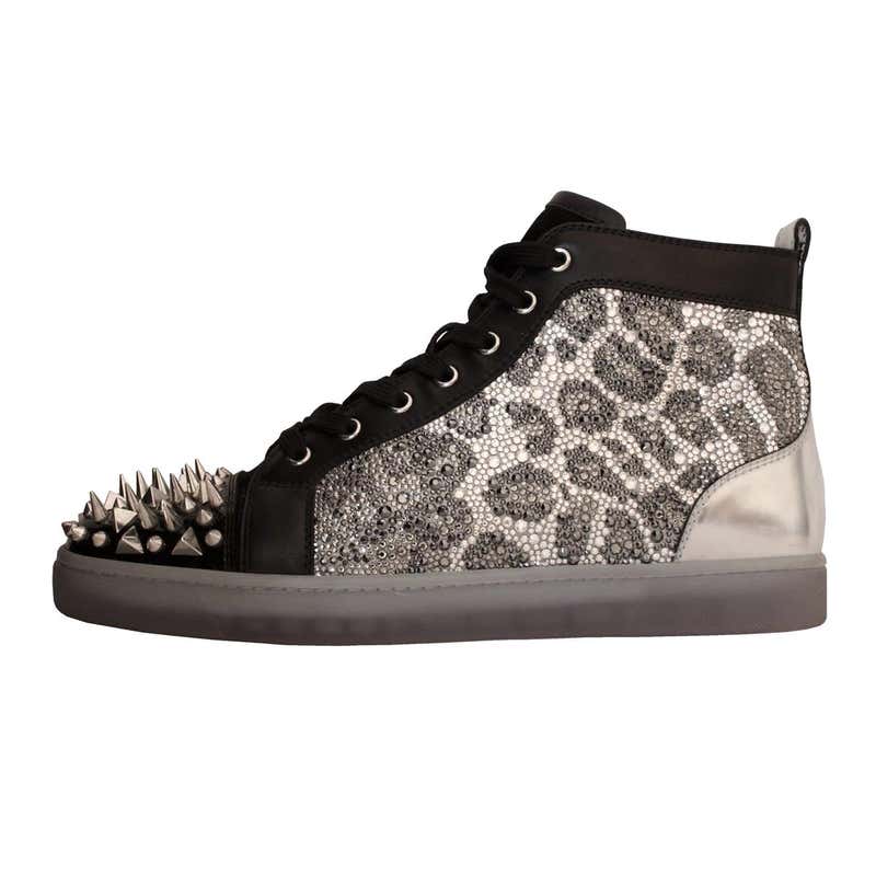 Christian Louboutin Mens Studded Sneakers 44 at 1stDibs | black suede ...