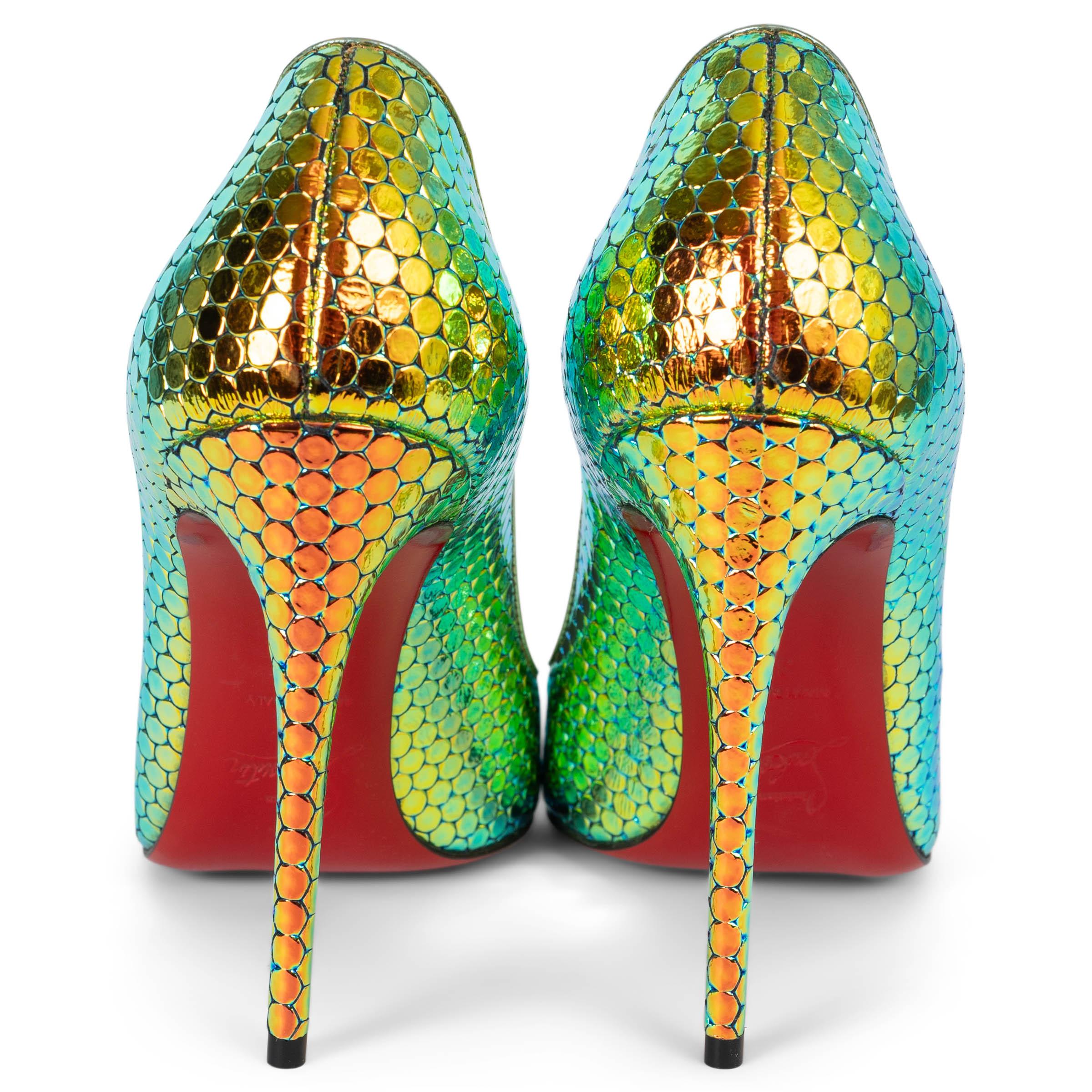 De las mujeres CHRISTIAN LOUBOUTIN sirena iridiscente patente SO KATE 120 Bombas Zapatos 37 en venta