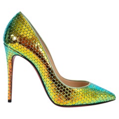 CHRISTIAN LOUBOUTIN mermaid iridescent patent SO KATE 120 Pumps Shoes 37