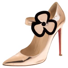 Christian Louboutin Metallic Bronze Leather Pensee 20ans 120 Pointed Size 38.