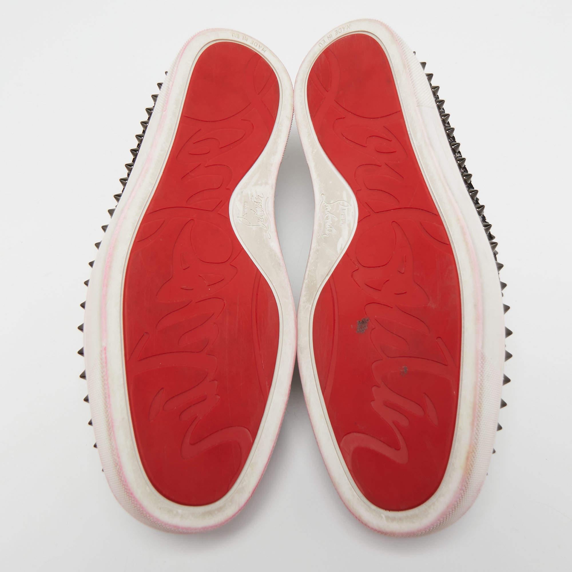 Christian Louboutin Metallic Brown Python Pik Boat Slip On Sneakers Size 42.5 4