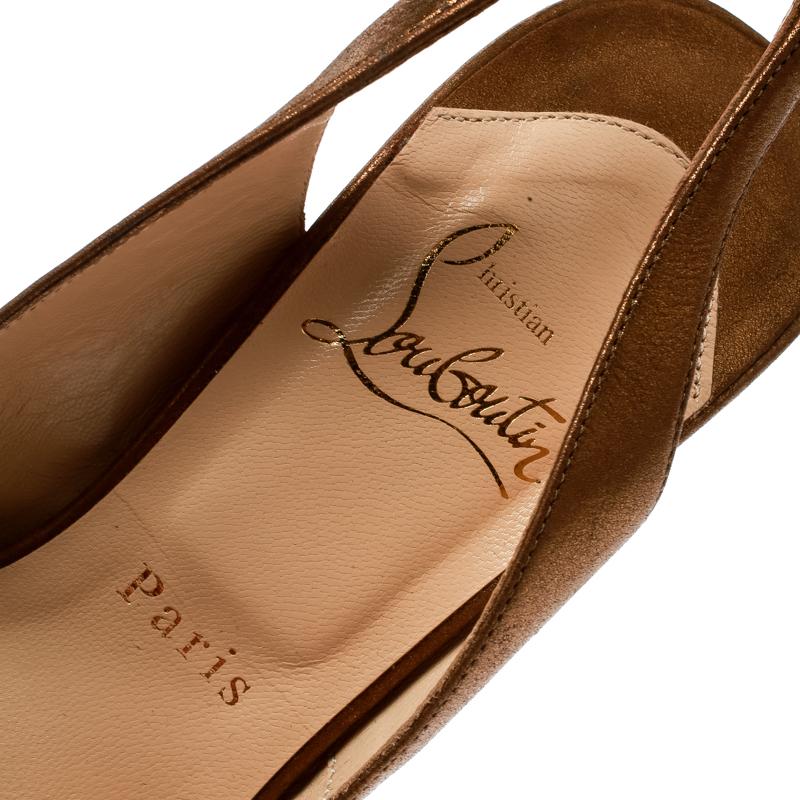 Christian Louboutin Metallic Gold Jenny Knotted Platform Sandals Size 36.5 1