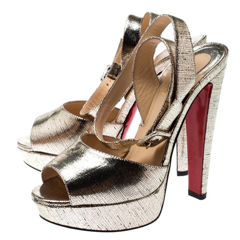 louboutin gold platform