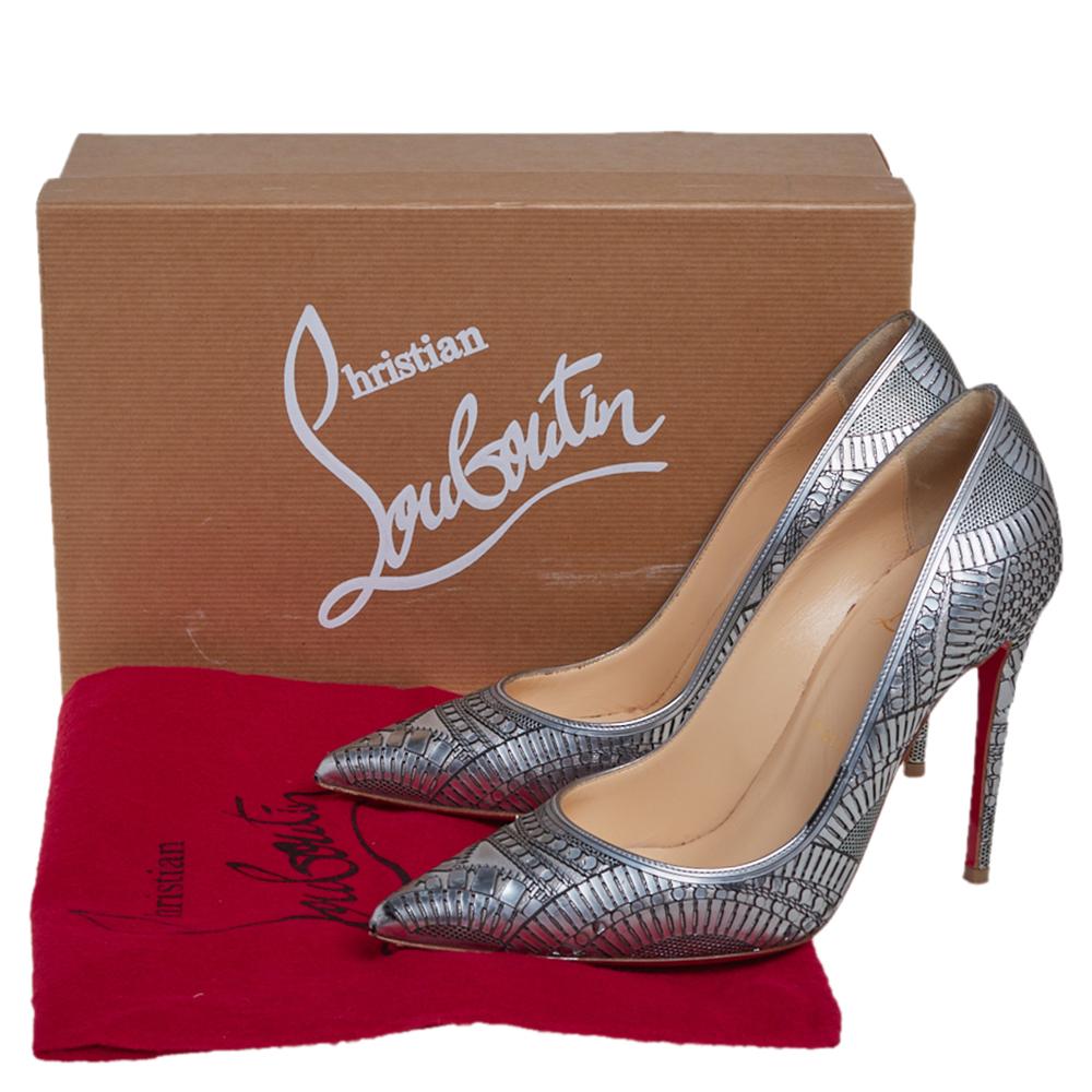 Christian Louboutin Metallic Laser Cut Kristali Pointed Toe Pumps Size 36 2