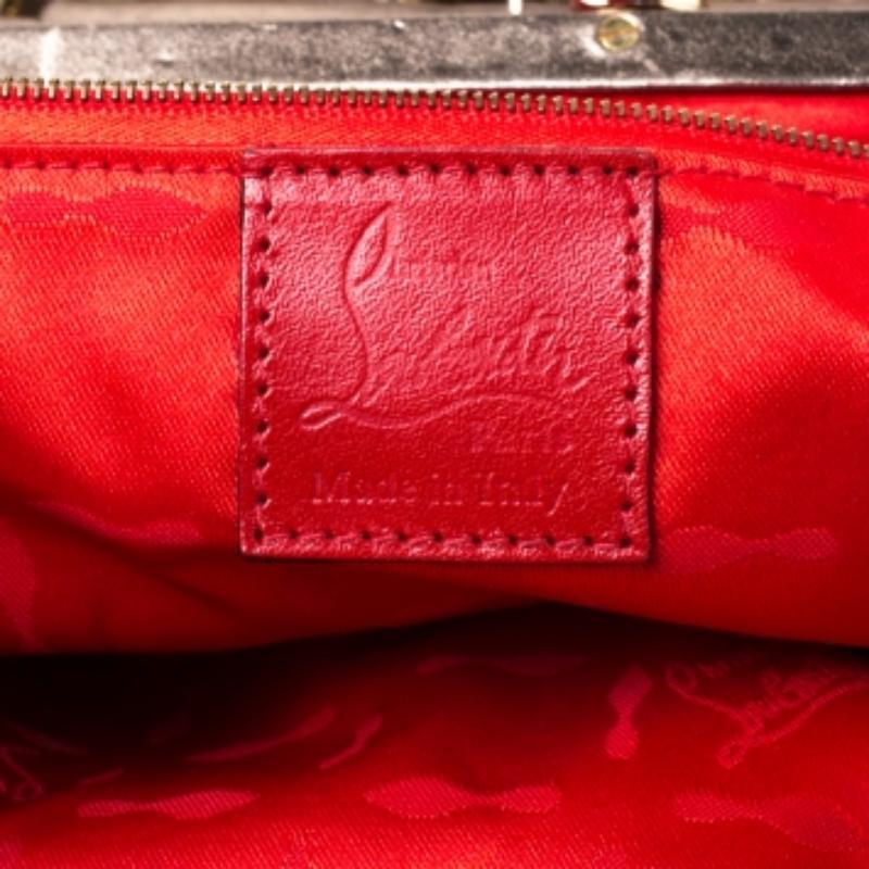 Christian Louboutin Metallic Leather Loubinette Hobo In Fair Condition In Dubai, Al Qouz 2